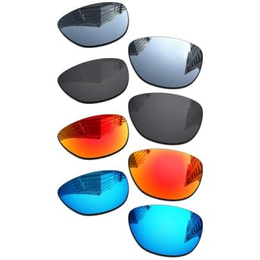 Imagem de Lentes de reposição polarizadas de 1,6 mm para óculos de sol Oakley Frogskins XS OJ9006 53 mm, proteção UV, lentes espelhadas escuras, peças de reparo e kit