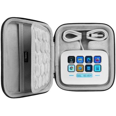 Imagem de Geekria Capa de transporte de chaves personalizável, compatível com Elgato Stream Deck Neo, bolsa de viagem protetora rígida (cinza escuro)