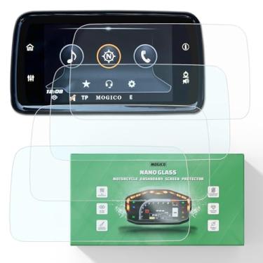 Imagem de Mogico Protetor de tela Nano Glass para Harley Davidson Boom Box GTS 2019+ Radio 16.5 cm GPS Touch Display Film - (2 ultratransparentes + 2 antirreflexo) 9H antiarranhões | Proteção UV | Ajuste sem