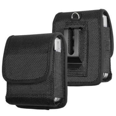 Imagem de Coldre para celular Samsung Galaxy Z Flip 6 5 4 3 Nylon Phone Pouch Belt Clip cintura coldre bolsa Motorola RAZR 2024 2023 preto