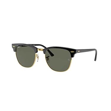 Imagem de Óculos de Sol Ray-Ban Polarizado Clubmaster 0RB3016 901/58 Tam 55 / Preto - Lentes Verde