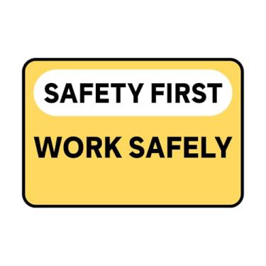 Imagem de Adesivo de vinil Safety first Work Safety, adesivos autoadesivos para o seu canteiro de obras e local de trabalho |18 x 12 cm | SD-924 (pacote com 1)