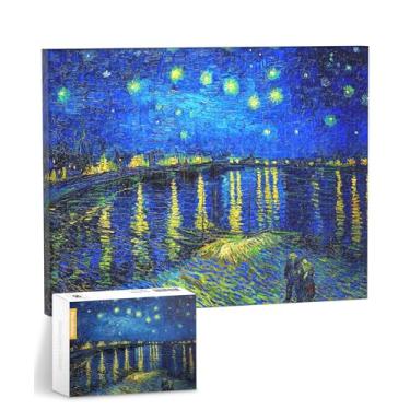 Imagem de PieceRelax Quebra-Cabeças De Arte Em Tela Para Adultos - Vincent Van Gogh Noite Estrelada Sobre O Ródano Presente Exclusivo E Decoração Casa Com Quebra-Cabeça Plástico Sala Estar Quarto [Hn1430]