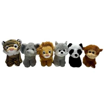Imagem de Kit 6 Animais De Pelucia Decoração Infantil Fofo Sortidos Nicho Safari 20cm