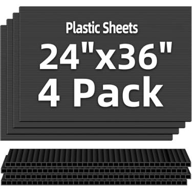 Imagem de VAIIGO Folhas de plástico ondulado – 61 cm x 91 cm cartaz de plástico ondulado pacote c...