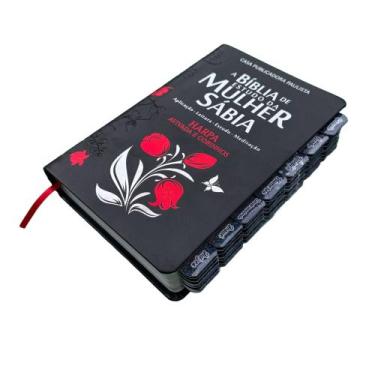 Imagem de Bíblia de Estudo da Mulher Sábia Túlipa Preta Palavras de Jesus em Ver