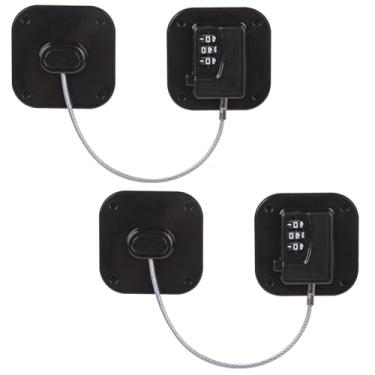 Imagem de Fechaduras de geladeira, pacote com 2 fechaduras de geladeira com combinação, trava de geladeira com adesivo, trava de armário com código para segurança infantil, trava de gaveta de despensa do