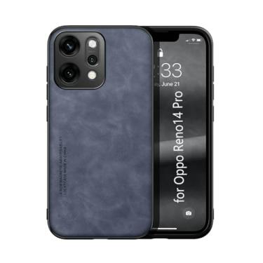 Imagem de Kepuch Silklike Capa para Oppo Reno 14 Pro - Case Placa de Metal Embutida - Azul