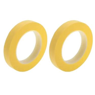 Imagem de Edinstry 2 peças de fita adesiva de 2 cm x 52,5 metros, fita adesiva de pintura de fácil remoção para pintura, etiquetagem e artesanato DIY, papel crepe, aderência média, sem resíduos, fita decorativa