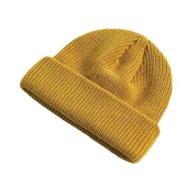 Imagem de Gorro De Malha Quente Unissex Para Inverno, Cor Sólida, Meninos, Menin