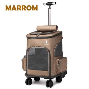 Imagem de Bolsa Mochila com Rodinhas Lorben para Transporte de Pets Cães Gatos, 