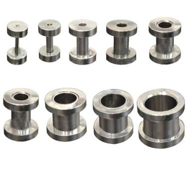 Imagem de Brincos Alargador De Orelha Tamanho 1mm A 12mm Túnel Aço 1 Par - HHW, 