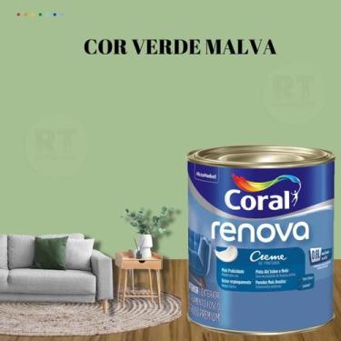 Imagem de Tinta Parede Verde Alecrim Acrílica Fosca Coral Renova 800ml, VERDE MA