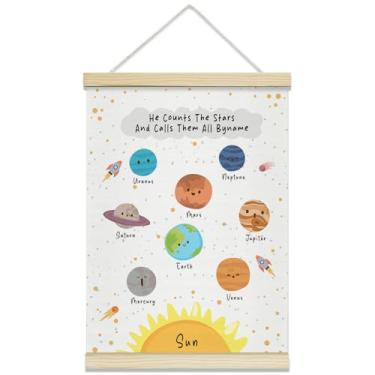 Imagem de rizotus Moldura para pôster do sistema solar, pôsteres artísticos de parede do espaço sideral para quarto de crianças, moldura para quarto de meninos, sala de aula, berçário, sala de jogos, decoração