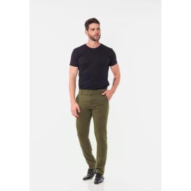Imagem de Calça masculina Slim em Sarja 7898 Verde - Macaw, Verde, 40
