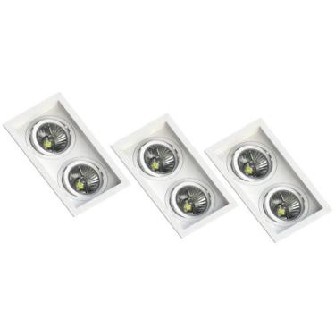 Imagem de 3 Spot Embutir Recuo Save Energy Duplo Par30 E27 Branco