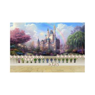 Imagem de Painel De Tecido Sublimado Castelo Arco Íris Balaústre - Fabrika de fe