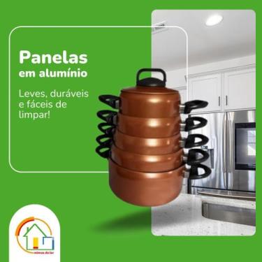 Imagem de Conjunto 5 panelas de alumínio esmaltadas - Mimos do Lar