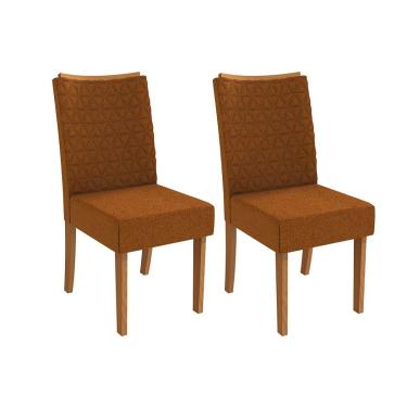 Imagem de Kit 2 Cadeiras de Cozinha 2CAD129 2 Un Canela/Boucle Terracota - Kappesberg