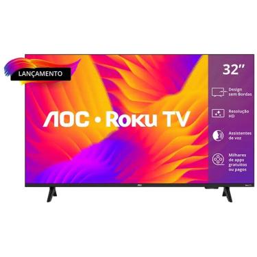 Imagem de Smart TV AOC DLED 32 Polegadas WI-FI Roku TV Quad Core 32S5155/78G