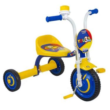 Imagem de Triciclo Infantil Nathor You 3 Girl com Pedal, Azul amarelo