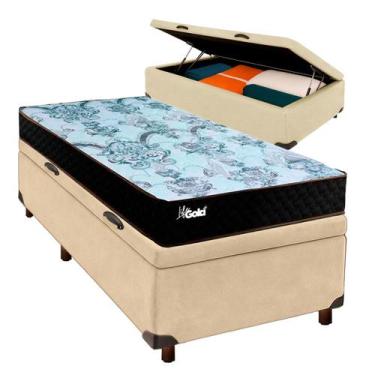 Imagem de Cama Box Bau Blindado Solteiro + Colchão Molas Ensacadas - Paropas