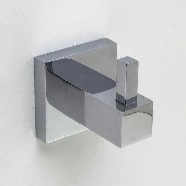 Imagem de Cabide Gancho Parede Designer Quadrado Cromado Banheiro
