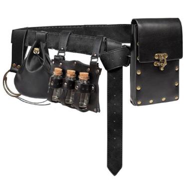 Imagem de Conjunto de bolsas de couro medieval Tool Belt SUMGOGO de 5 peças