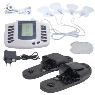 Imagem de Aparelho de Fisioterapia Digital TENS e FES, Eletroestimulador com Chinelo Terapêutico, 8 Eletrodos, 1-50Hz, 2.5W
