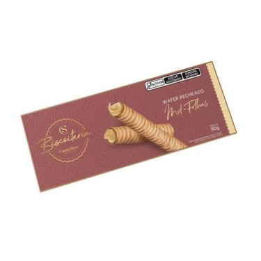 Imagem de Wafer Recheado Mil Folhas 80g, crocante por fora, cremoso por dentro, 