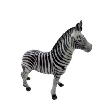 Imagem de WitnyStore Tiny 2½" Black White Standing Zebra Figurine - Miniature Hand Made Ceramic Zebras Savanna Africa Wildlife Animal Porcelain Decorative Figures Collectible Figurines For Terrarium Décor Gifts