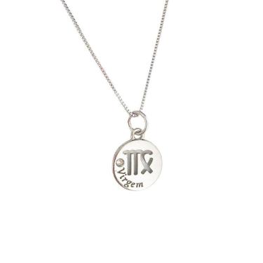 Imagem de Colar Signos Corrente 55/60-Banhado Platina - Virgem