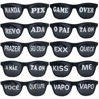 Imagem de Kit 10 oculos frases divertidas  festa balada