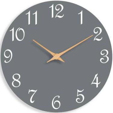 Imagem de Relógio de parede Roymnie Modern 35 cm cinza operado por bateria