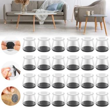 Imagem de Protetores de piso para móveis Violibar 24PCS, almofadas de feltro de 