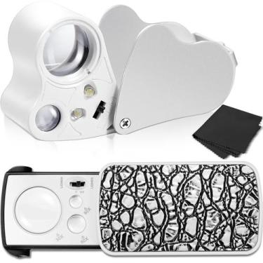 Imagem de Lupa de joalheiros Jetec 30X 60X 90X com luz LED para joias