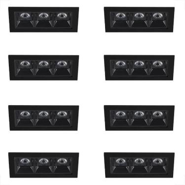 Imagem de 8 Spot Micro Triplo Led Downlight Embutir Mini 3000K Bet58