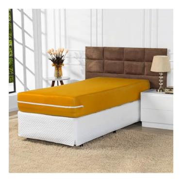 Imagem de Capa de Colchão com Ziper Solteiro (Mostarda)