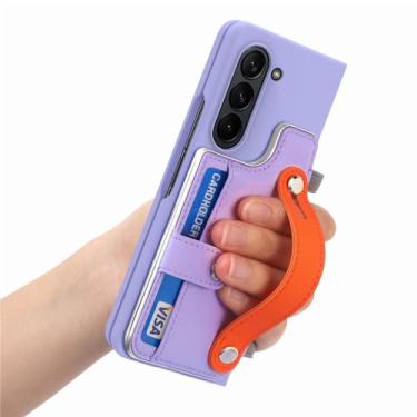 Imagem de Para Samsung Z Fold5 Capa de película de vidro frontal para Samsung Galaxy Z Fold 5 Fold5 Zfold5 Slot para cartão S Pen Holder Coque, roxo, para Samsung Z Fold 5