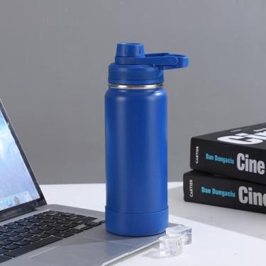 Imagem de Garrafa Térmica Aço Inox + Base da Mesma Cor 1000ml/800ml/600ml/350ml 