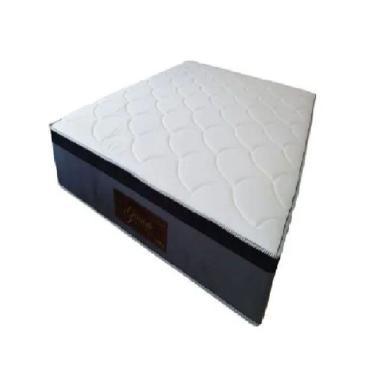 Imagem de Colchao Glamour Molas Ensacadas Eurotop Tampo Malha Ortolar Branco - Cinza