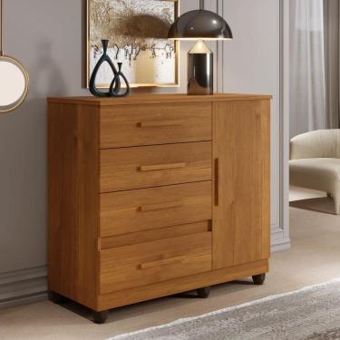 Imagem de Cômoda Florença 1 Porta 4 Gavetas Benetil Cor:cinamomo