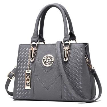 Imagem de Bolsas De Couro Feminino Senhoras Luxo Sacos 2024 (Cinza)