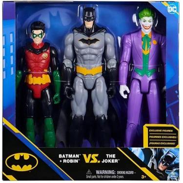 Imagem de Conjunto com 3 Bonecos Herois da DC de 30CM Batman, Robin e Coringa SU