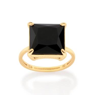 Imagem de Anel Solitário Rommanel Folheado a Ouro com Cristal 513257, 24, Dourad