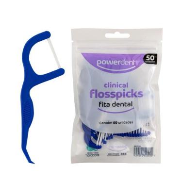 Imagem de Fio Dental Powerdent Haste Descartável 50un Azul