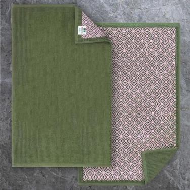 Imagem de Toalhas de chão absorventes, toalha de tapete de banho de algodão, tapete de banheiro de pano felpudo grosso, conjunto de 2 toalhas de pé de sálvia, grande 50,8 cm x 81,3 cm - espessura 850gsm |