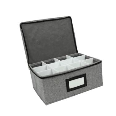 Imagem de Fenteer Caixa organizadora de copos de vidro, recipiente para guardar taças, utensílios domésticos essenciais, comporta 12 copos de bar, organizador para