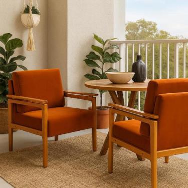 Imagem de Kit 2 Poltronas Yasmin Para Sala De Estar Ou Varanda Gourmet Decorativ