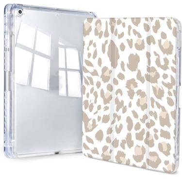 Imagem de Jngnpn Capa para iPad 9ª/8ª/7ª geração, 10,2 polegadas (versão 2021/2020/2019), capa transparente fina e tripla traseira transparente com suporte para lápis e capa hibernar/despertar automática